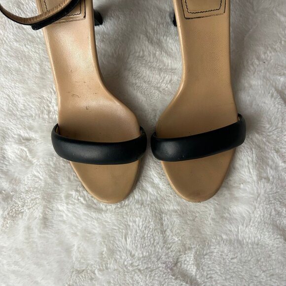 Givenchy Italy Made Womens 37 US 6 Black Leather High Heels Sandals Pumps Shoes - Picture 4 of 10